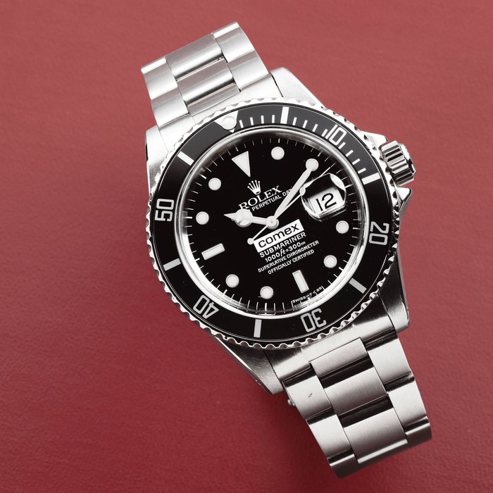 Rolex. A rare stainless steel automatic centre seconds divers bracelet watch made for Comex Submariner Comex, Ref: 16800, Circa 1982