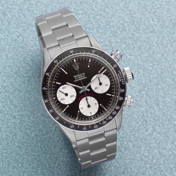 Rolex. A fine and rare stainless steel manual wind chronograph bracelet watch Cosmograph Daytona, Ref: 6263, Circa 1978