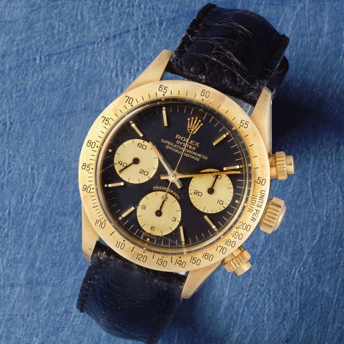 Rolex Rolex. A fine 18K gold manual wind chronograph wristwatch Cosmograph Daytona, Ref: 6265, Circa 1979 · 6265