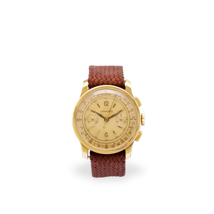 Longines Longines. An 18K gold manual wind flyback chronograph wristwatch with 13ZN movement Circa 1941, Price & Market Data