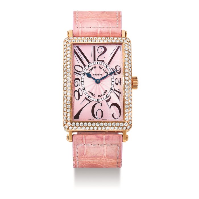 Franck Muller, A Large Pink Gold and Diamond-set Automatic Wristwatch with Pink Dial