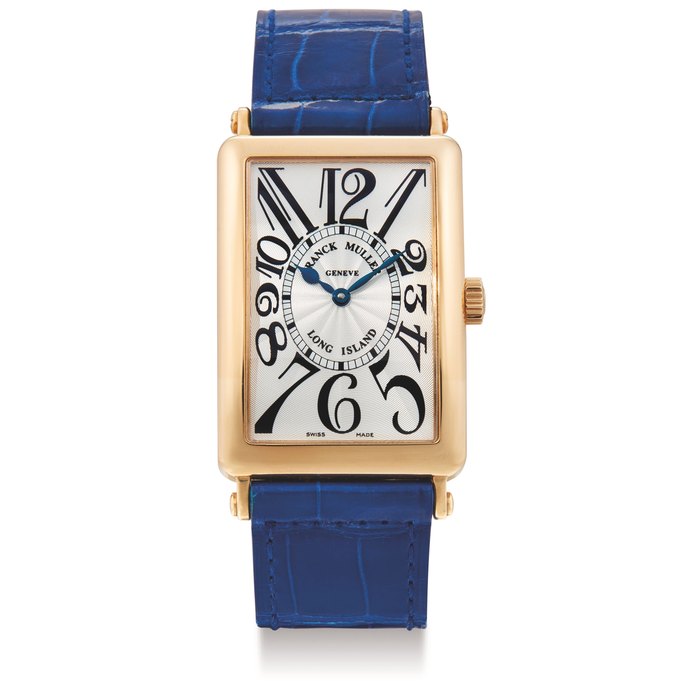 Franck Muller, A Gold Rectangular Automatic Wristwatch, Ref. 1000 SC Long Island, No. 105, with box and certificate