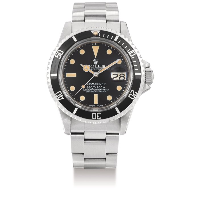 Rolex, A Stainless Steel Automatic Center Seconds Wristwatch with Date and Bracelet, Ref. 1680, "Submariner" No. 4207395