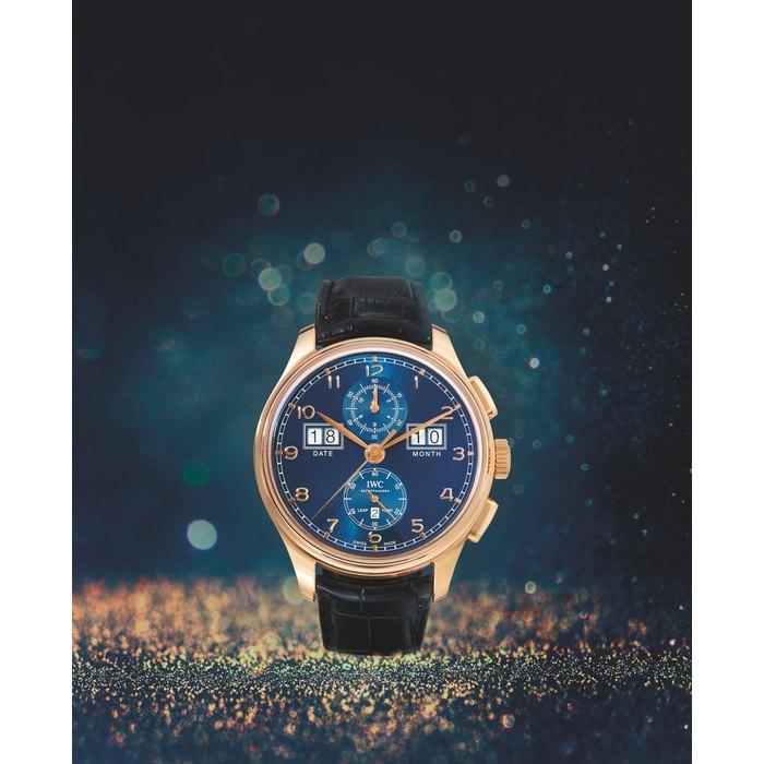IWC, A Rare Limited Edition Pink Gold Automatic Digital Perpetual Calendar Chronograph Wristwatch, Portugeise 75th Anniversary, No. 007/250, Ref: 3972, Case No: 6026872, with box and certificate