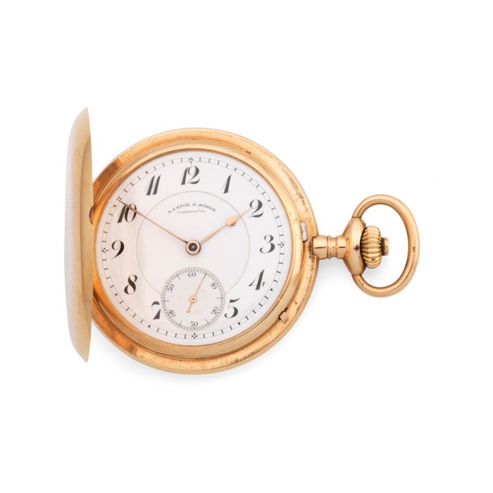 A. Lange & Söhne A. Lange & Söhne. A 14K gold keyless wind full hunter pocket watch Circa 1925, Price & Market Data