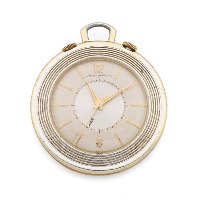 Jaeger-LeCoultre. A stainless steel and gold plated alarm pocket watch Memovox, Circa 1960