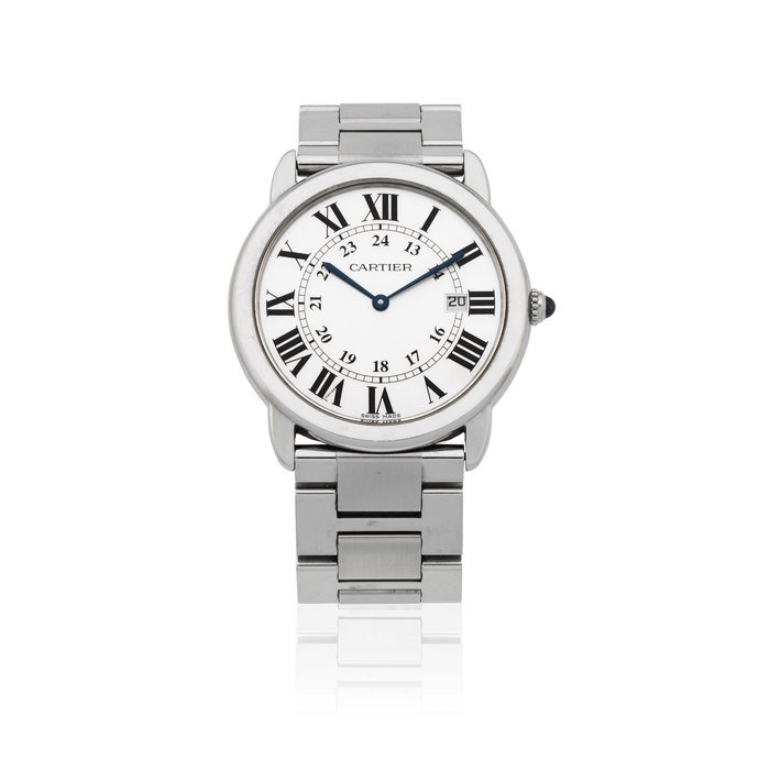 Cartier Cartier. A stainless steel quartz calendar bracelet watch Ronde Solo, Ref: 3603, Circa 2010