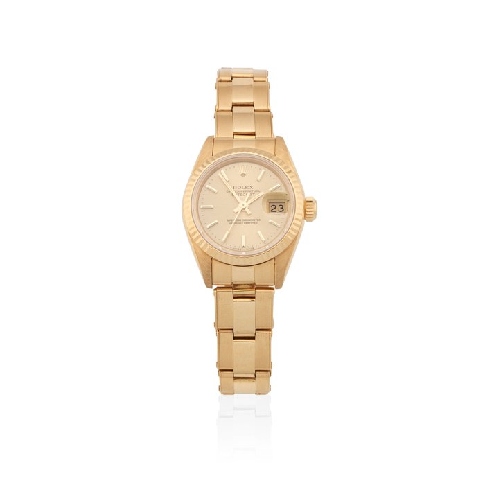 Rolex. A lady's 18K gold automatic calendar bracelet watch Datejust, Ref: 69178, Circa 1983