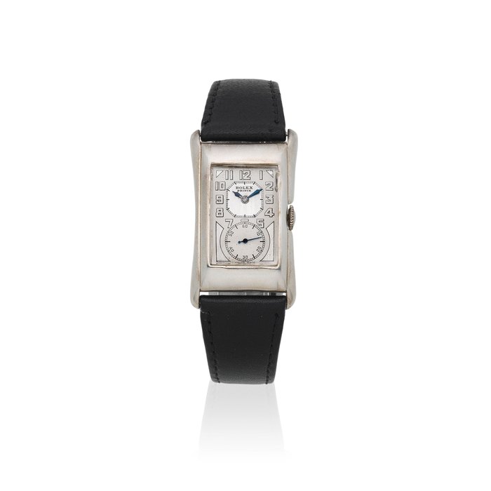 Rolex. An early silver manual wind rectangular wristwatch Prince, Ref: 971, Glasgow Import Mark for 1929