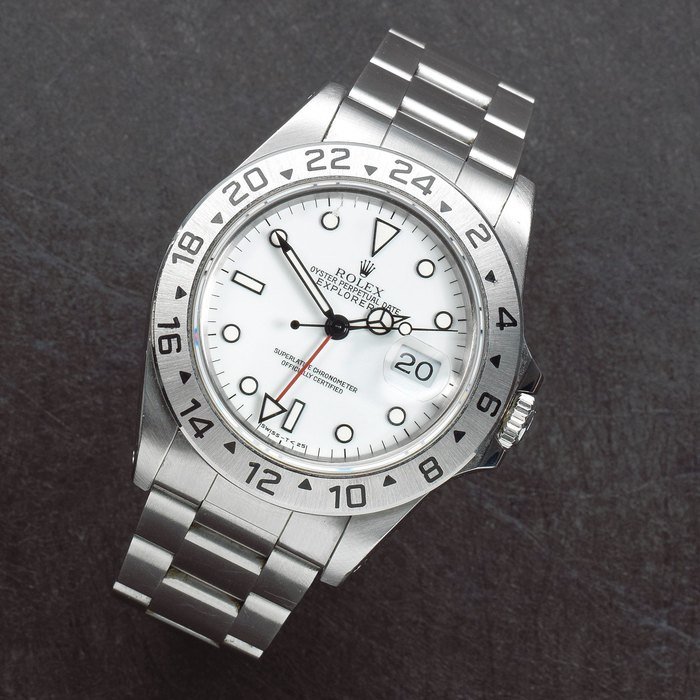 Rolex Rolex. A stainless steel automatic calendar bracelet watch Explorer II, Ref: 16570, Circa 1993 · 16570