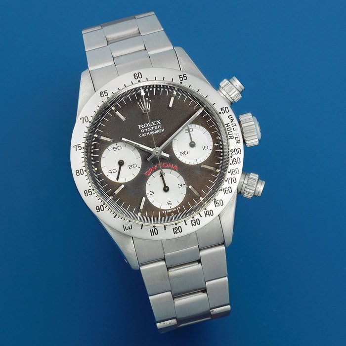 Rolex Rolex. A fine and rare stainless steel manual wind chronograph bracelet watch Cosmograph Daytona, Ref: 6265, Circa 1978 · 6265