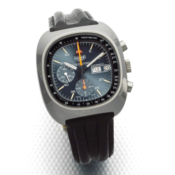 Heuer. A stainless steel automatic calendar chronograph wristwatch Silverstone, Ref: 510.403, Circa 1983