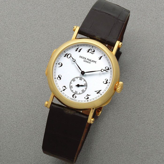 Patek Philippe. An 18K gold Limited Edition manual wind wristwatch Officier 'Anniversary Edition', Ref: 3960, Sold 8th November 1989
