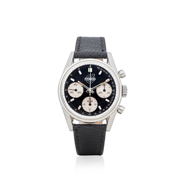 Heuer. A rare stainless steel chronograph wristwatch made for Volvo Carrera, Ref: 2447, Circa 1970