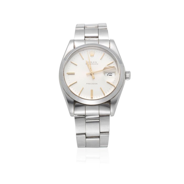 Rolex. A mid-size stainless steel manual wind calendar bracelet watch Oysterdate, Ref: 6694, Circa 1974
