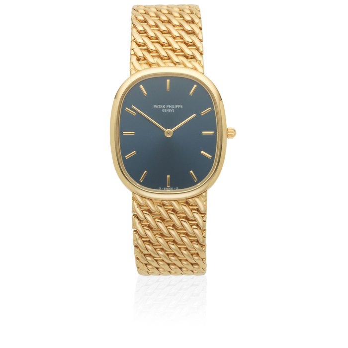 Patek Philippe. An 18K gold automatic bracelet watch Ellipse, Ref: 3738/117, Sold 28th March 1995