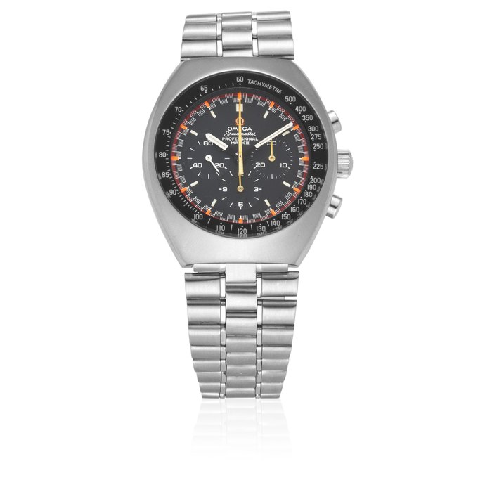 Omega. A stainless steel manual wind chronograph bracelet watch with racing dial Speedmaster Mark II, Ref: 145.014, Circa 1972