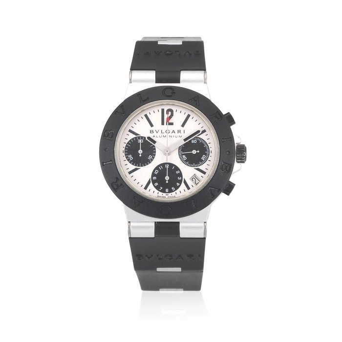 Bulgari. An aluminum and rubber automatic calendar wristwatch Ref: AC 38 TA, Circa 2005