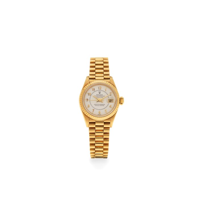 Rolex. A lady's 18K gold automatic calendar bracelet watch Datejust, Ref: 69178, Circa 1984