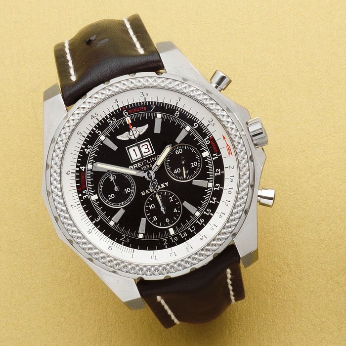 Breitling Breitling For Bentley. An oversized stainless steel automatic calendar chronograph wristwatch Ref: A44362, Sold 22nd August 2009, Price & Market Data