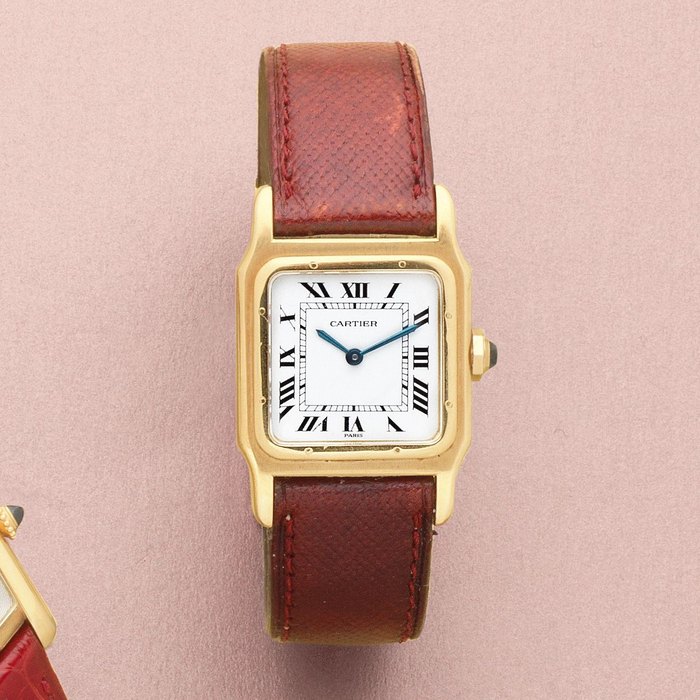 Cartier. A mid-size 18K gold manual wind wristwatch Pantheré, Circa 1982