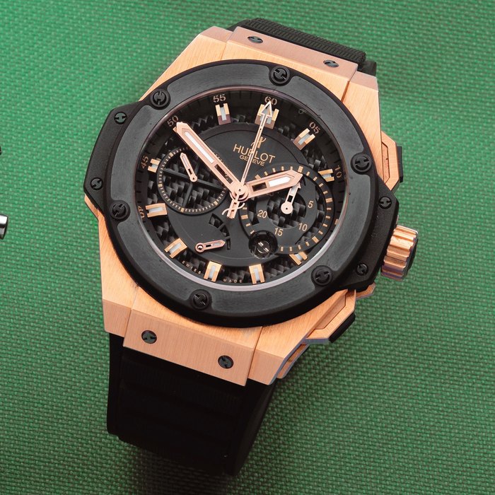 Hublot. An oversized 18K rose gold, ceramic and titanium automatic chronograph wristwatch with power reserve indication Big Bang King Power, No.223/500, Ref: 709.OM.1780.RX, Sold 3rd December 2010