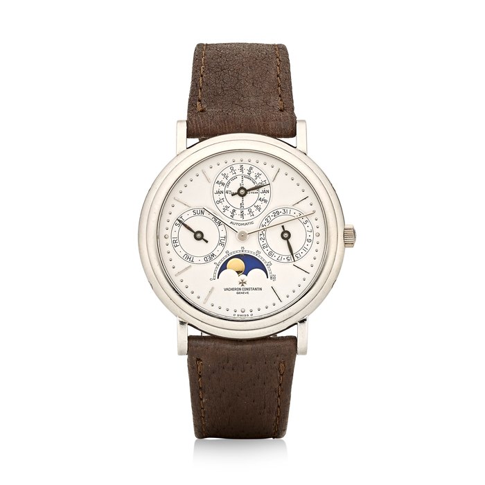Vacheron Constantin. A platinum automatic wristwatch with perpetual calendar and moonphase Patrimony Perpetual Calendar, Ref: 43031/3, 1990's