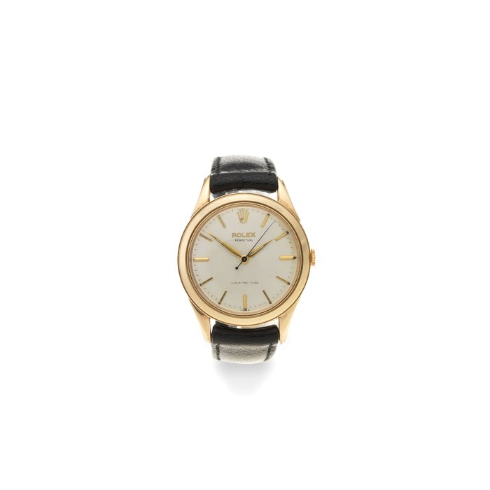 Rolex. A 9K gold manual wind wristwatch Precision, London Hallmark for 1957