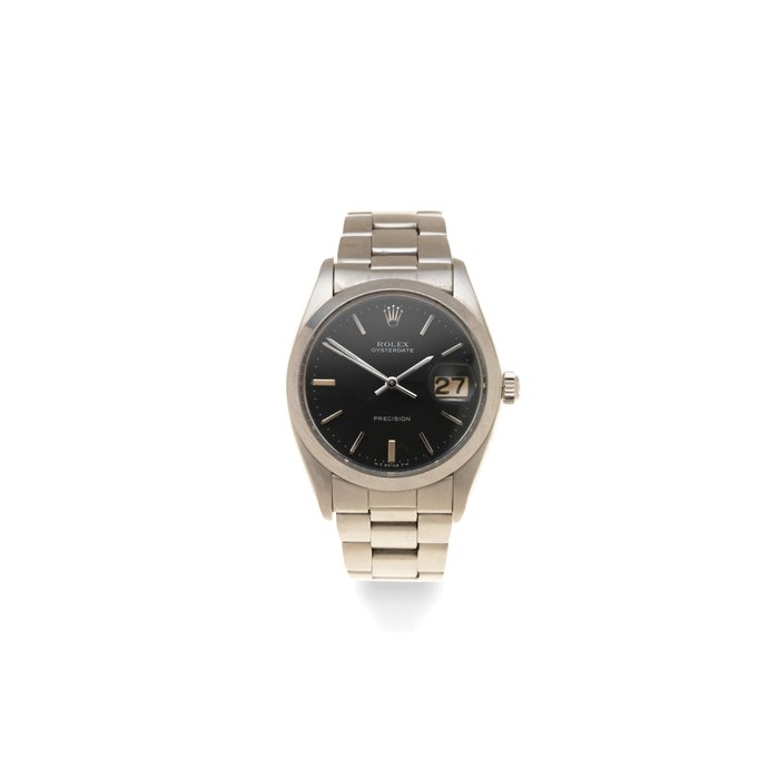 Rolex. A stainless steel automatic calendar bracelet watch OysterDate, Ref: 6694, Circa 1974