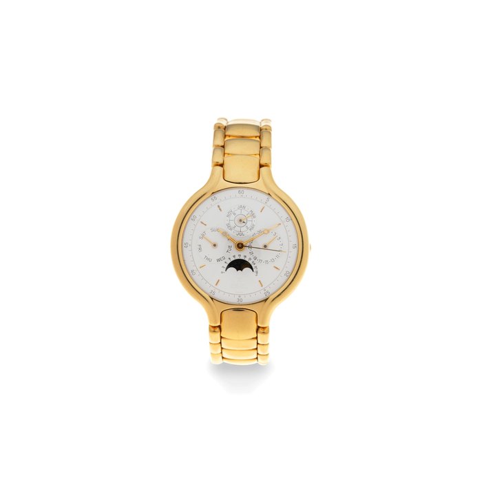 Ebel. An 18K gold automatic perpetual triple calendar bracelet watch with moon phase and leap year indication Beluga, Ref: 44100015, Sold 10th July 2008