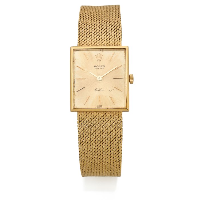 Rolex. A mid-size 18K gold manual wind bracelet watch Cellini, Ref: 3641, Circa 1967