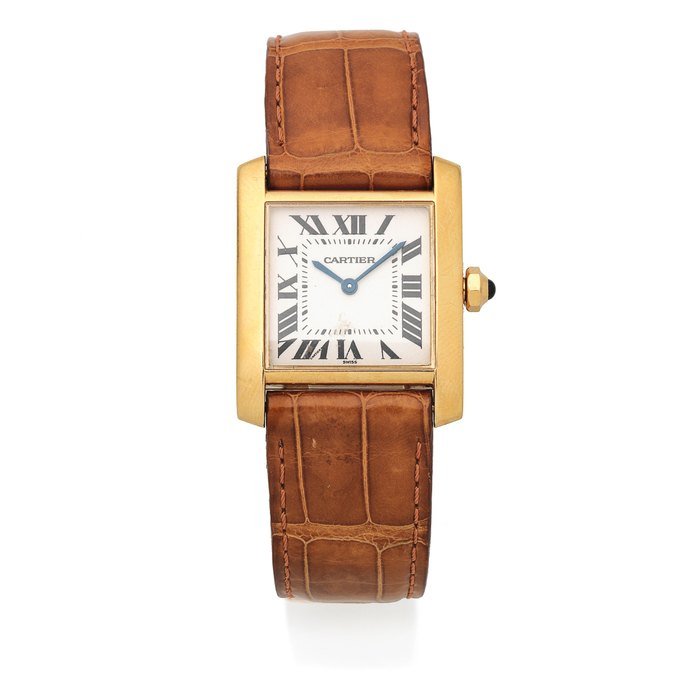 Cartier Cartier. A lady's 18K gold quartz wristwatch Tank Française, Ref: 1821, Circa 2000