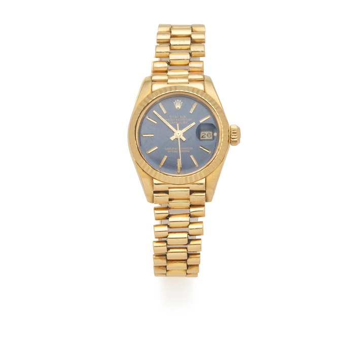 Rolex. A lady's 18K gold automatic calendar bracelet watch Datejust, Ref: 6917, Circa 1981