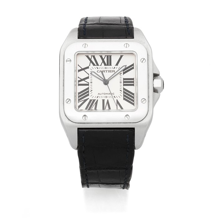 Cartier. A stainless steel automatic wristwatch Santos 100, Ref: 2656, Circa 2004