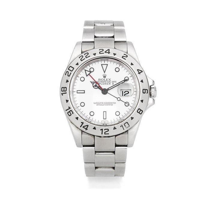 Rolex Rolex. A stainless steel automatic calendar bracelet watch with dual time zone Explorer II, Ref: 16570T, Circa 2003 · 16570T