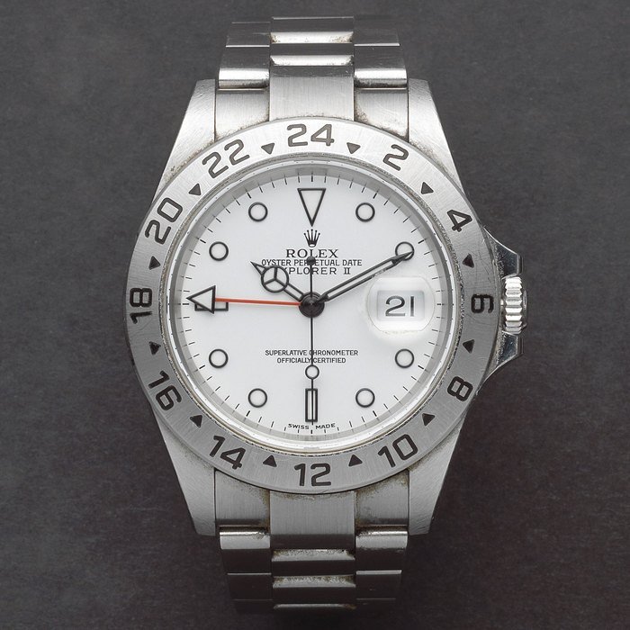 Rolex Rolex. A stainless steel automatic calendar bracelet watch with dual time zone Explorer II, Ref: 16570, Circa 2004 · 16570