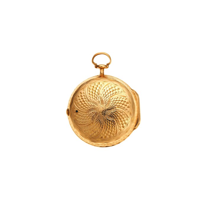 Julian LeRoy, Paris. A gold key wind open face consular cased pocket watch Circa 1770