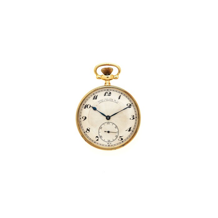 Patek Philippe. An 18K gold keyless wind open face pocket watch made for the American market Circa 1905
