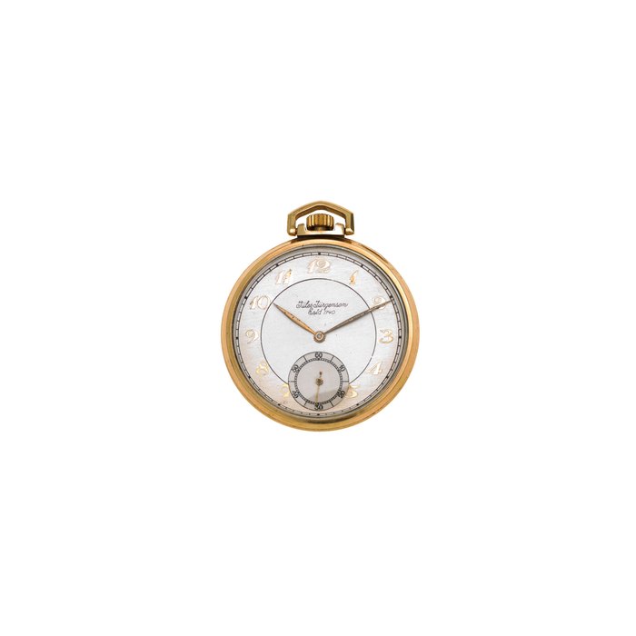 Jules Jurgensen. A 14K gold keyless wind open face pocket watch Circa 1930