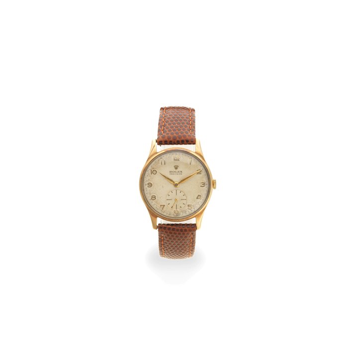 Rolex. A 9K gold manual wind wristwatch Precision, Birmingham Hallmark for 1960