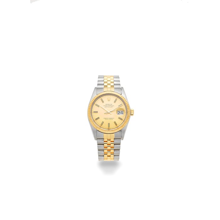 Rolex. A stainless steel and gold automatic calendar bracelet watch Datejust, Ref: 16013, Circa 1986