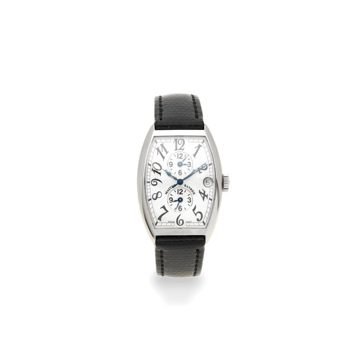 Franck Muller. A stainless steel automatic calendar wristwatch with dual time zones Ref: 5850MB, Sold 8th June 2007