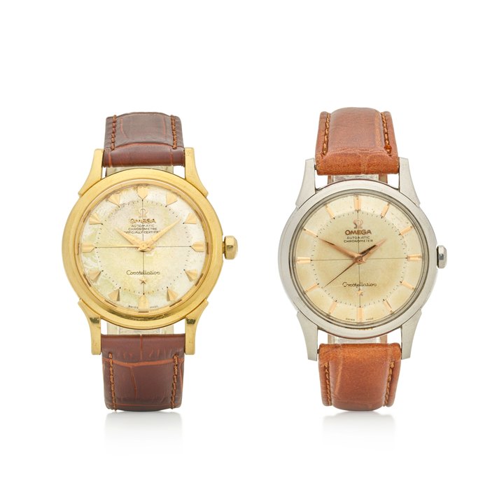 Omega Two automatic wristwatches Constellation , Ref: 2825 SC, Circa 1958