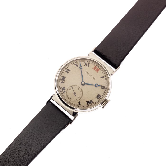Longines. A stainless steel manual wind wristwatch Circa 1940