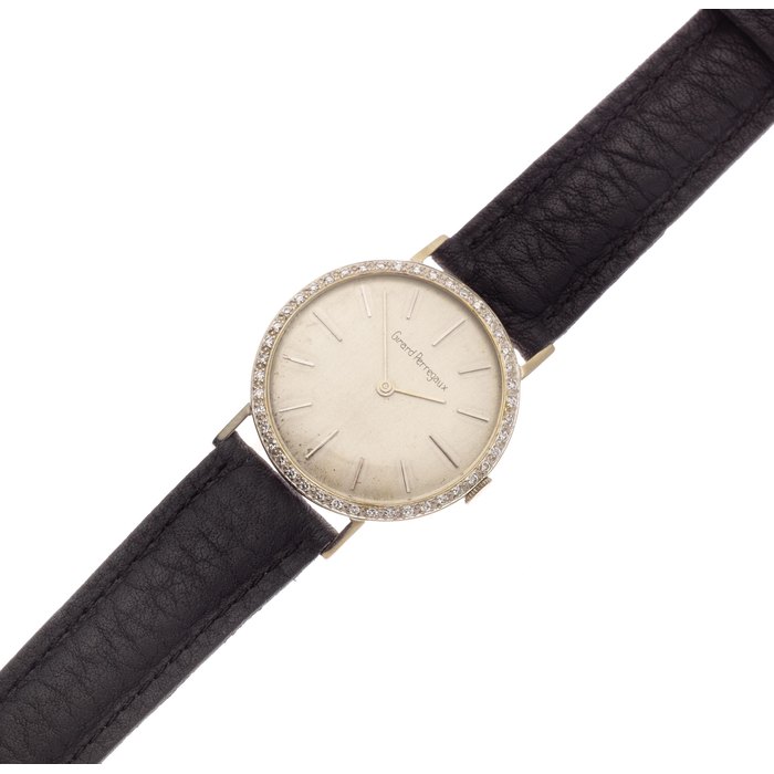 Girard Perregaux. A white gold plated and diamond set manual wind wristwatch Ref: B2140, Circa 1960