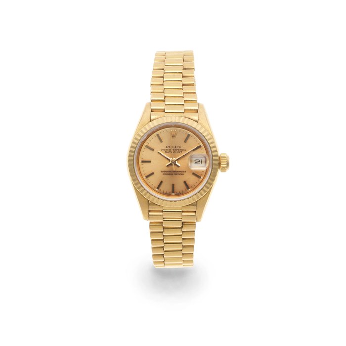 Rolex. A lady's 18K gold automatic calendar bracelet watch Datejust, Ref: 69178, Circa 1990
