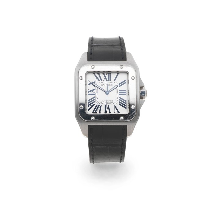 Cartier. A stainless steel automatic wristwatch Santos 100, Ref: 2856, Circa 2005
