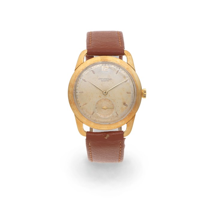 Universal. An 18K gold manual wind wristwatch Ref: 112124, Circa 1950