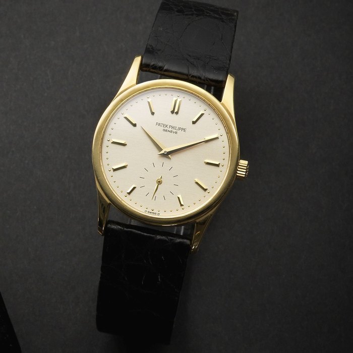 Patek Philippe. An 18K gold manual wind wristwatch with centre seconds Calatrava, Ref:3796, Case No.2837789, Movement No.1359523, Sold 27th July 1987