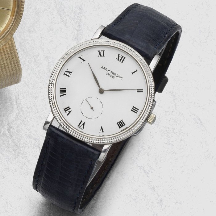 Patek Philippe. An 18K white gold manual wind wristwatch Calatrava, Ref:3919, Case No.2842531, Movement No.1810703, Circa 1990